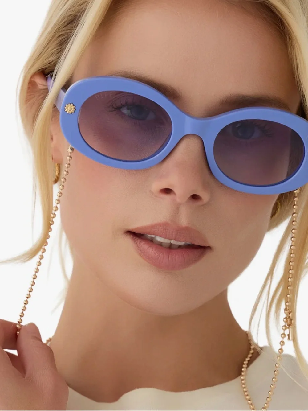 Diff BNIB Alice In Wonderland Periwinkle Blue Gradient Sunglasses Chain Included